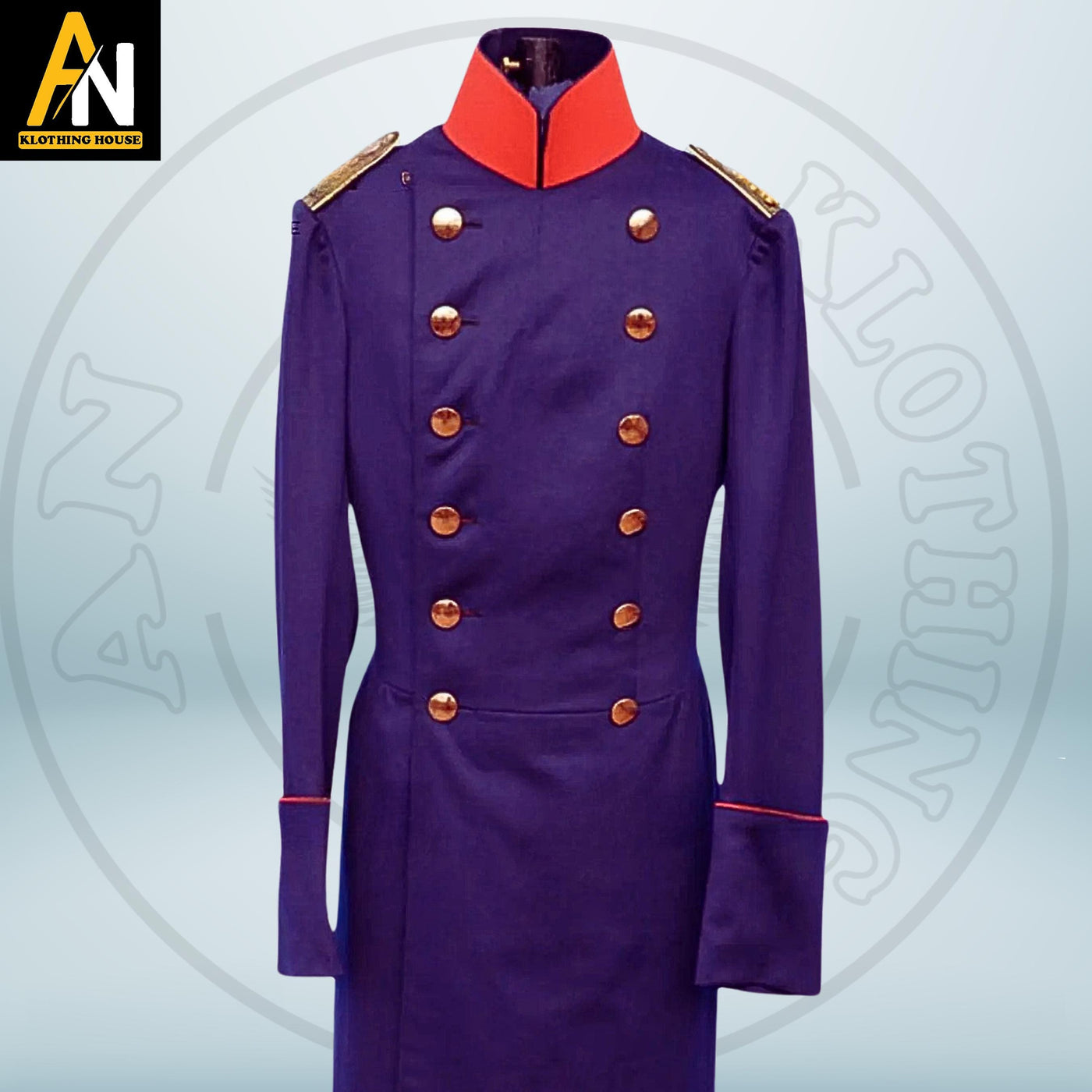 Elegant Handcrafted Navy Blue Military Wool Coat - Grenadier Regiment Guard Style Long Jacket for Men Perfect for Weddings and Formal Events