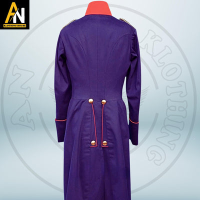 Elegant Handcrafted Navy Blue Military Wool Coat - Grenadier Regiment Guard Style Long Jacket for Men Perfect for Weddings and Formal Events