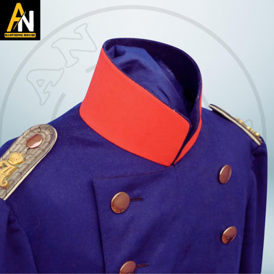 Elegant Handcrafted Navy Blue Military Wool Coat - Grenadier Regiment Guard Style Long Jacket for Men Perfect for Weddings and Formal Events