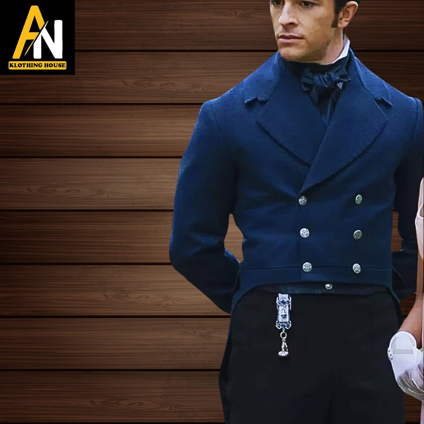 Brand New Handmade Men's Tailcoat Jacket - New Blue Wool Military Tailcoat - Nordic-Inspired Design - Regency Style - Custom-Made Tailcoat