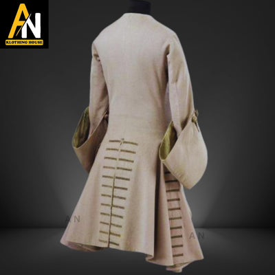New Military White Long Frock Style Men's Coat Buttons Closure - Off White Wool Long Frock Coat - Vintage jacket - Regency frock coat style
