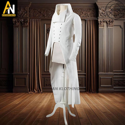Brand New Christmas Regency Tailcoat - White Wool - Victorian Military Jacket | Custom Made Tailcoat | Festive Attire | Historical costume