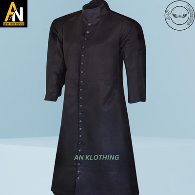 Brand New Cosplay and Gothic Fashion Neo Matrix Heavy Duty Cotton Keanu Reeves - Black Gothic Trench Coat - Black Victorian Trench Coat