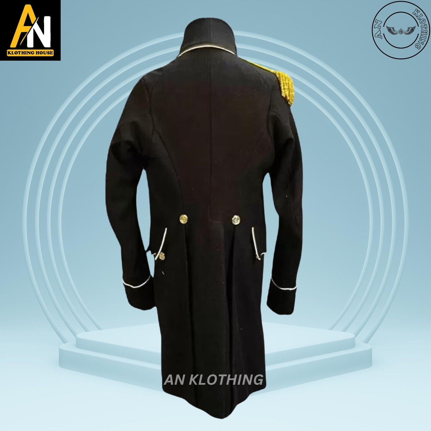 Brand New Handmade Military Jacket - Breasted Coat - Royal Black - Wool Regency - New Lieutenant Uniform - Black Military War Jackets