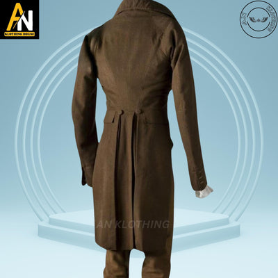 New Male Regency Victorian Military Frock Coat - 1820-30s British Brown Tailcoat - Historical Reenactment - Steampunk - Vintage Gothic Suit