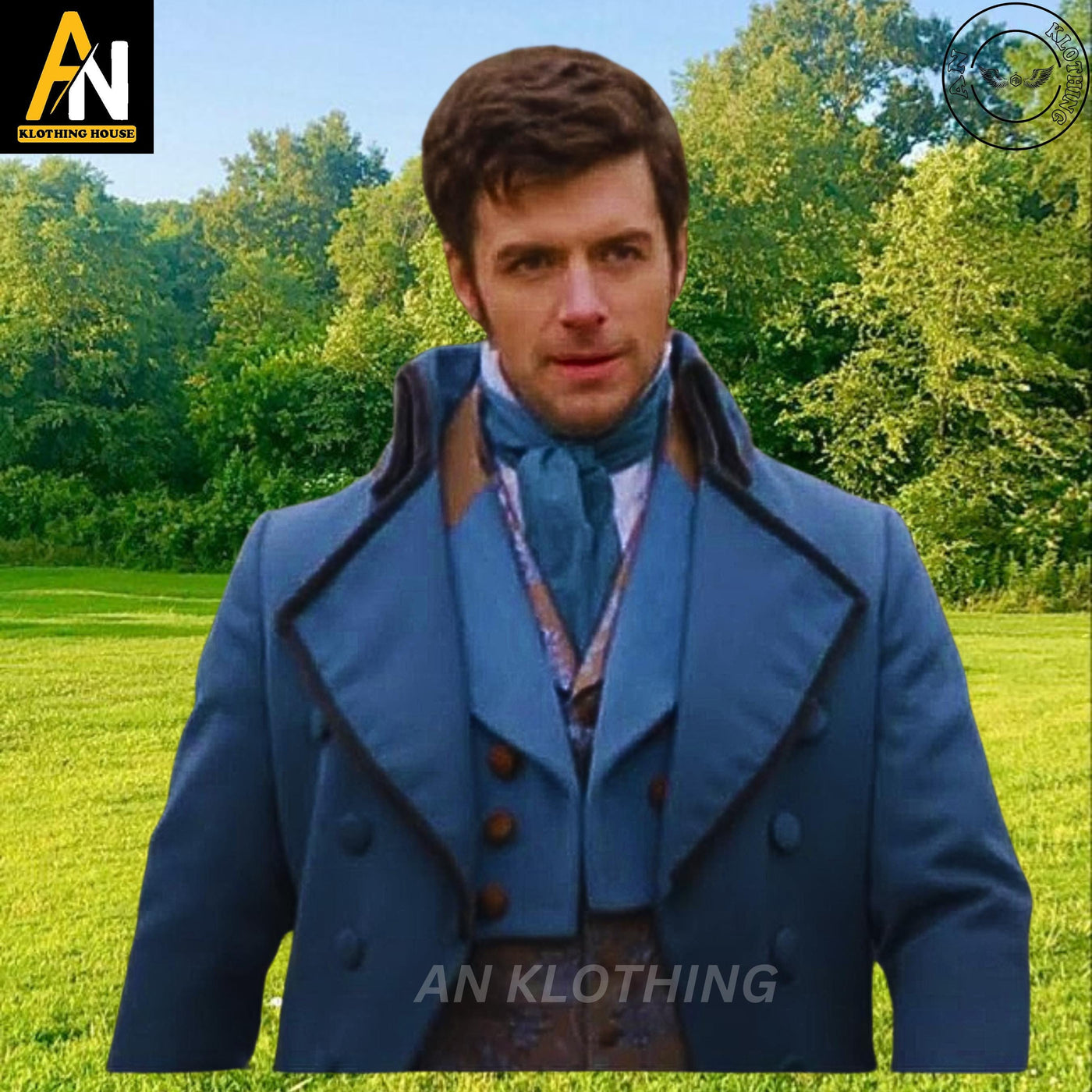 New Dan Jeannotte Coat - Jacket Hand Made - Men Blue Custom Wool Men Long Coat - Dan Jeannotte TV Movie Coat - Edward Blue Coat - 1800s Coat
