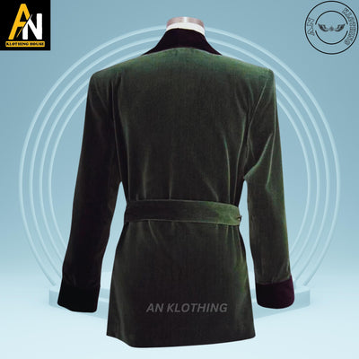 Unisex Smoking Jacket in Green Velvet | Luxury Smoking Jackets | Men and Women | Smoking Coat | Christmas Dinner Jacket | Premium Velvet Set