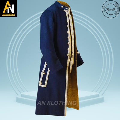 Steampunk Frock Coat - New Men Navy Blue Wool Imperial Frock Coat - Life Guards Military Frock Coat - The Life Of Armor Chamber Frock Coat