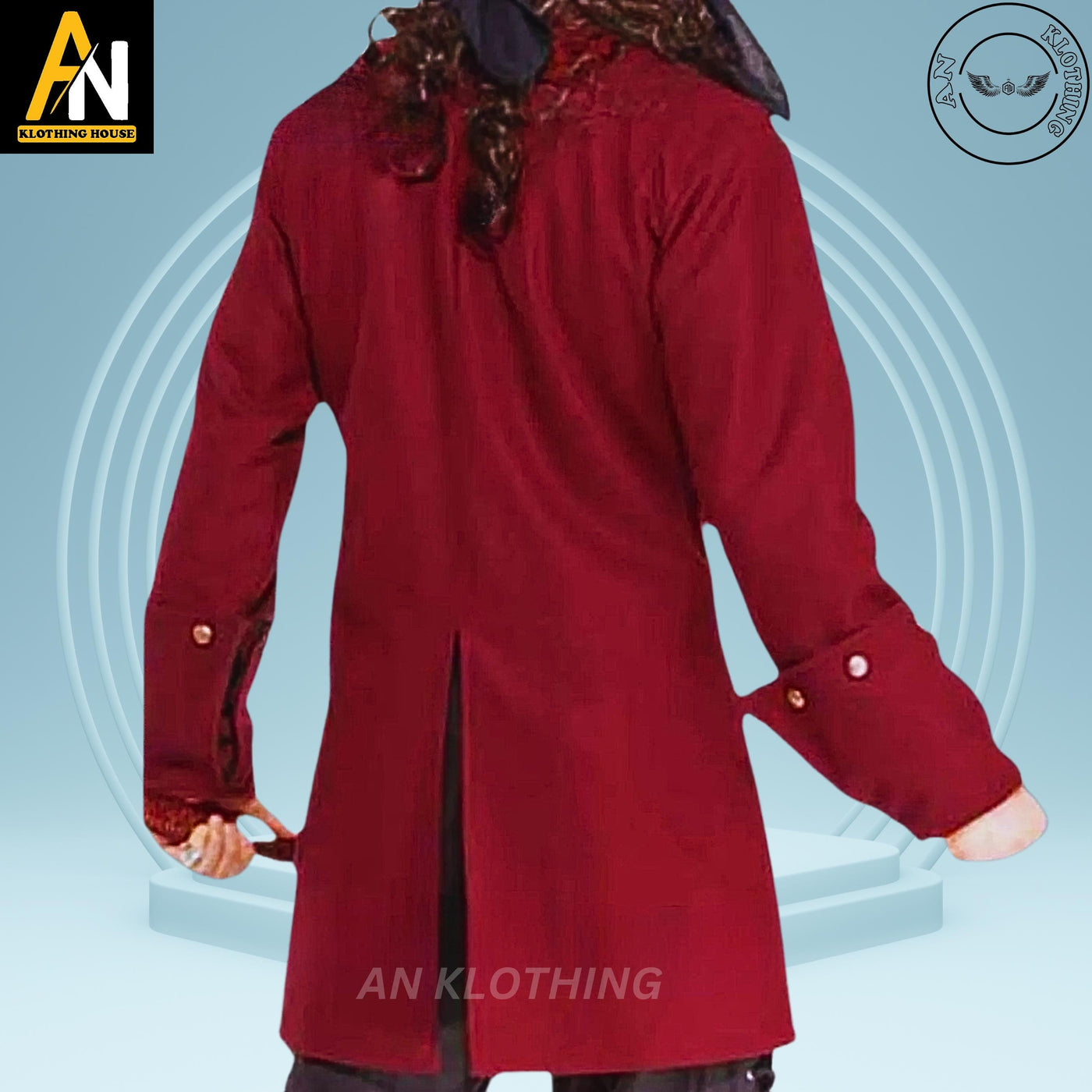 Colonial Military Costume - Blackbeard Coat Admiral Pirates of Caribbean Pirates of Sea coat - Men's Halloween coat - Buccaneer Pirate Coat