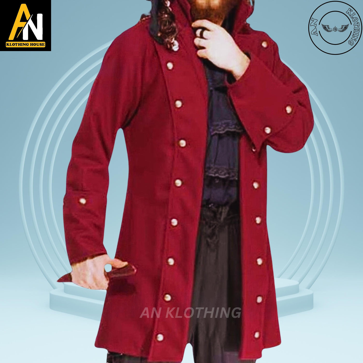 Colonial Military Costume - Blackbeard Coat Admiral Pirates of Caribbean Pirates of Sea coat - Men's Halloween coat - Buccaneer Pirate Coat