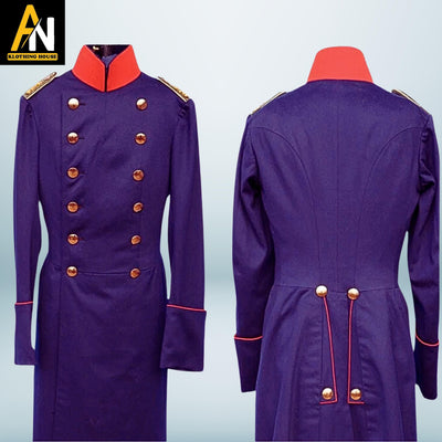 Elegant Handcrafted Navy Blue Military Wool Coat - Grenadier Regiment Guard Style Long Jacket for Men Perfect for Weddings and Formal Events