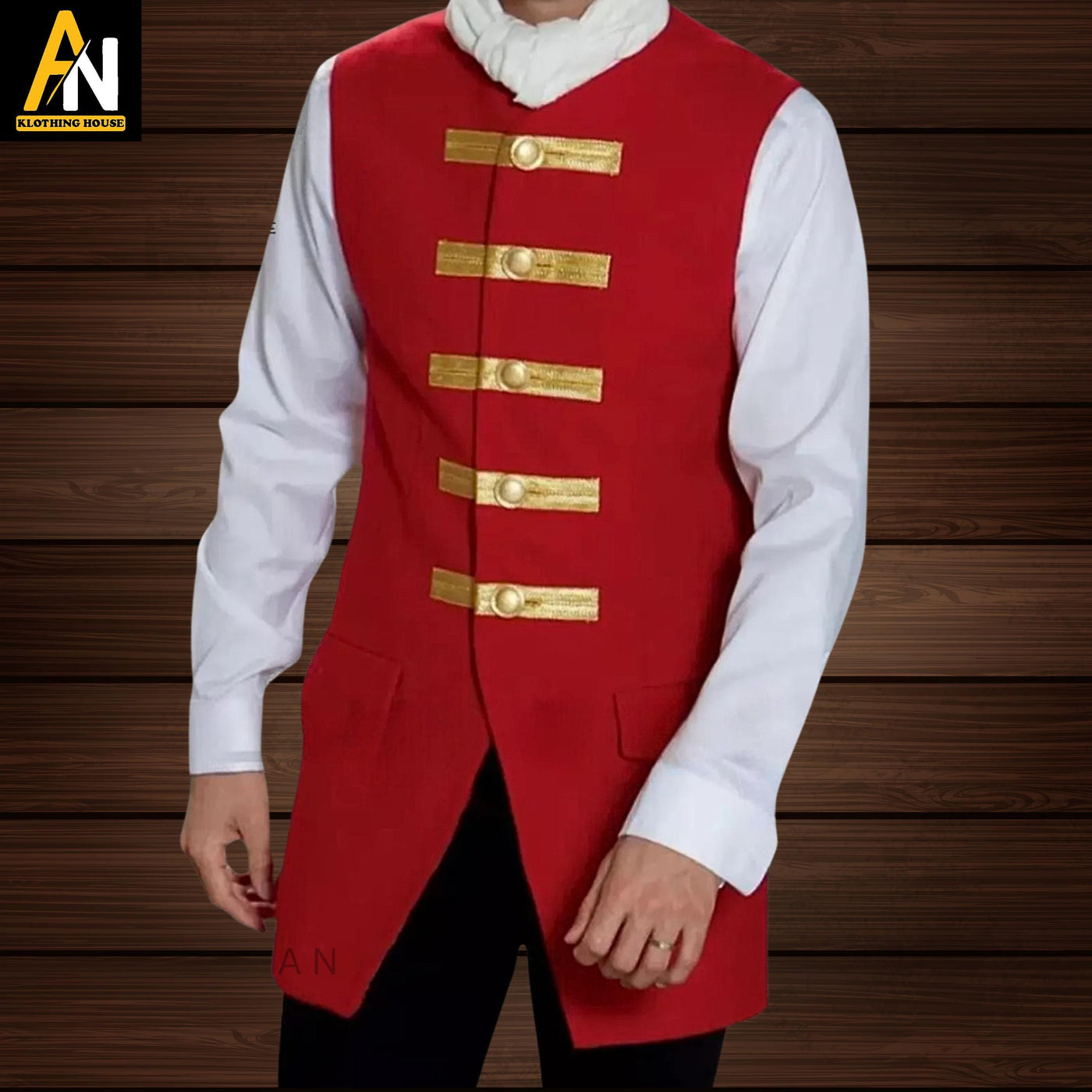 Brand New Handmade Men's Red Stylish Pirate Jacket  - Pirate Frock Coat - Buccaneer Pirate Coat - Pirates of Caribbean admiral coat