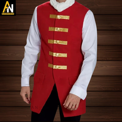 Brand New Handmade Men's Red Stylish Pirate Jacket  - Pirate Frock Coat - Buccaneer Pirate Coat - Pirates of Caribbean admiral coat
