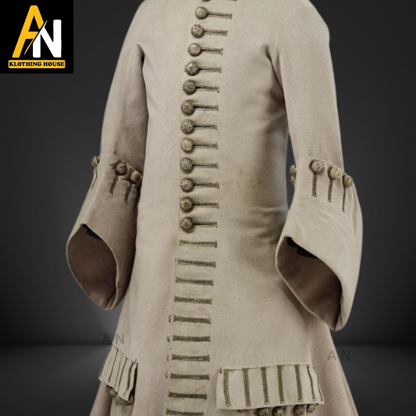 New Military White Long Frock Style Men's Coat Buttons Closure - Off White Wool Long Frock Coat - Vintage jacket - Regency frock coat style