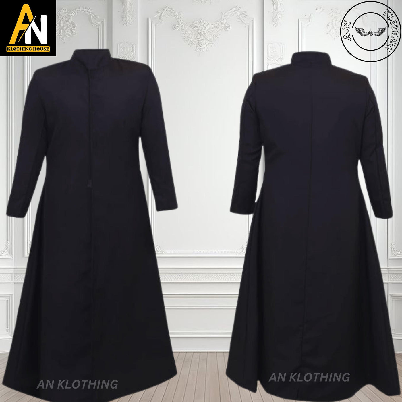 Cosplay and Gothic Fashion Neo Matrix Heavy Duty Cotton Keanu Reeves - Black Gothic Trench Coat - Matrix Cosplay Long Black Jacket