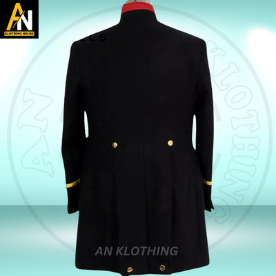 New Men's Pirate Coat - Custom Made Wool - Historical Reenactment - Cosplay Costume - Formal Occasions - Black Military Hussar Jacket