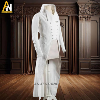 Brand New Christmas Regency Tailcoat - White Wool - Victorian Military Jacket | Custom Made Tailcoat | Festive Attire | Historical costume