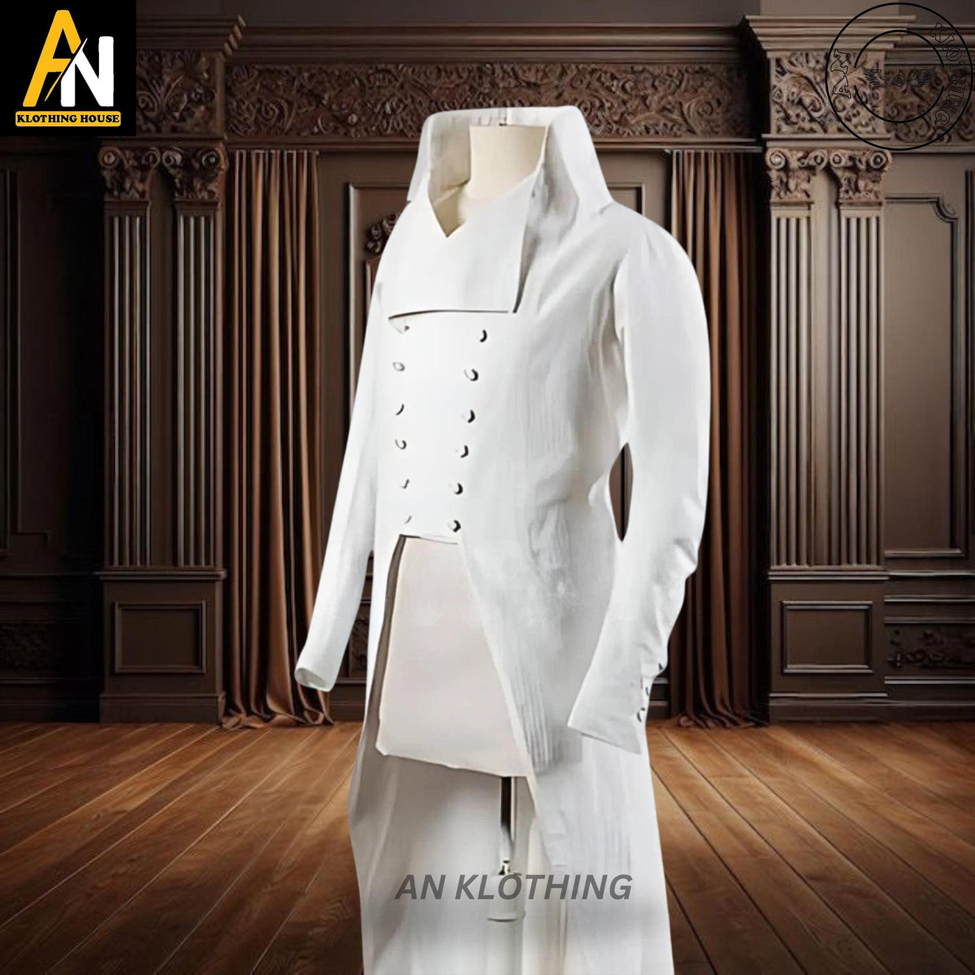 Brand New Christmas Regency Tailcoat - White Wool - Victorian Military Jacket | Custom Made Tailcoat | Festive Attire | Historical costume