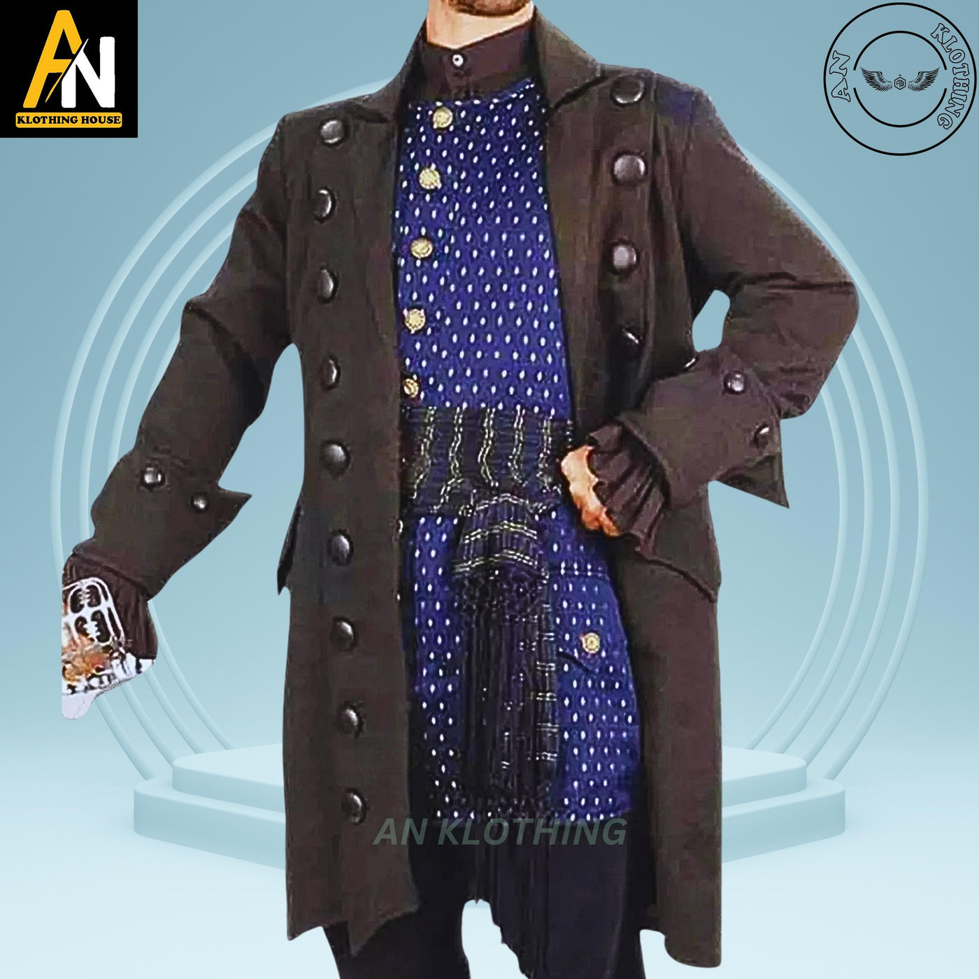 Blackbeard Pirate Coat - Men's Halloween coat - Pirates of Caribbean Men's Deluxe Pirate Jacket Cosplay Costume - Pirate Coat - Admiral Coat