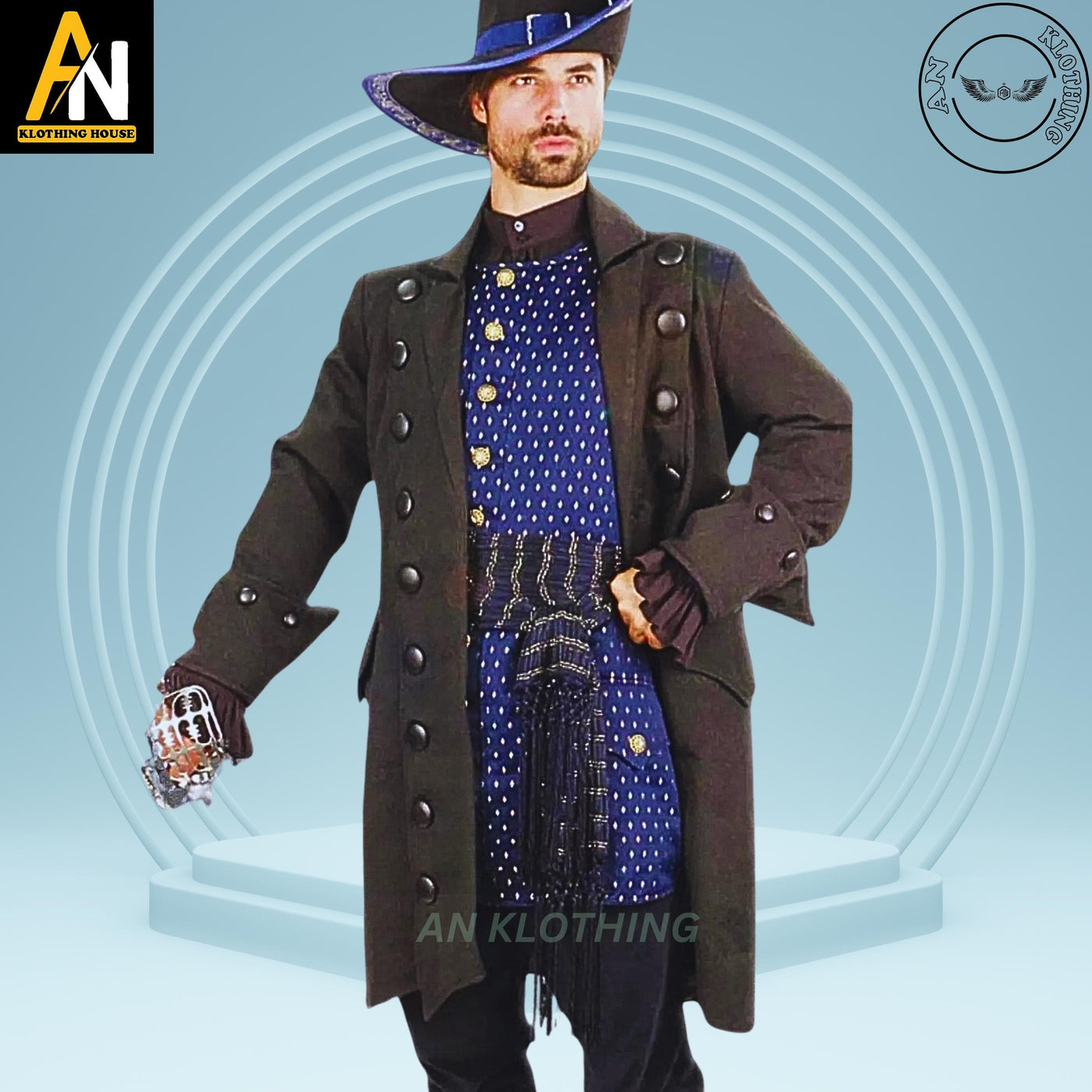 Blackbeard Pirate Coat - Men's Halloween coat - Pirates of Caribbean Men's Deluxe Pirate Jacket Cosplay Costume - Pirate Coat - Admiral Coat