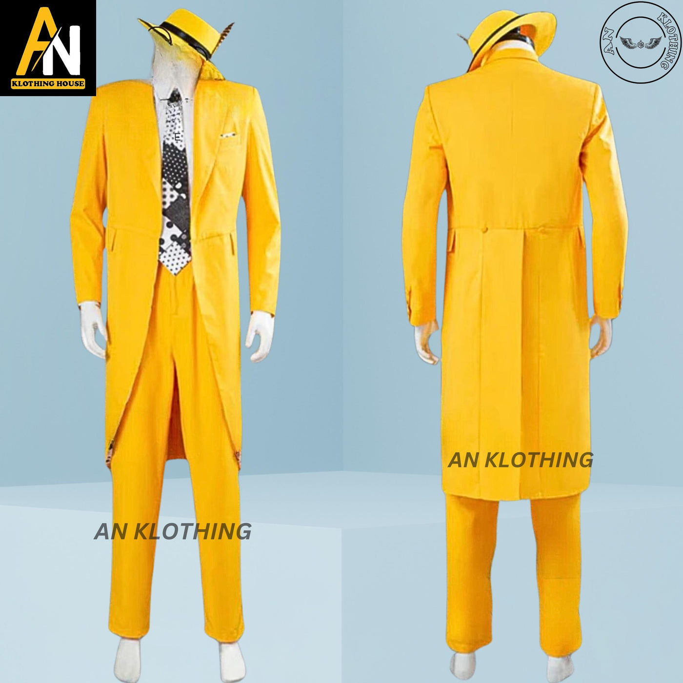 Christmas Special Costume - Jim Carrey Movie Yellow Suit Men Uniform Outfit Halloween Carnival Costume Cosplay Costume - Yellow Suit Costume