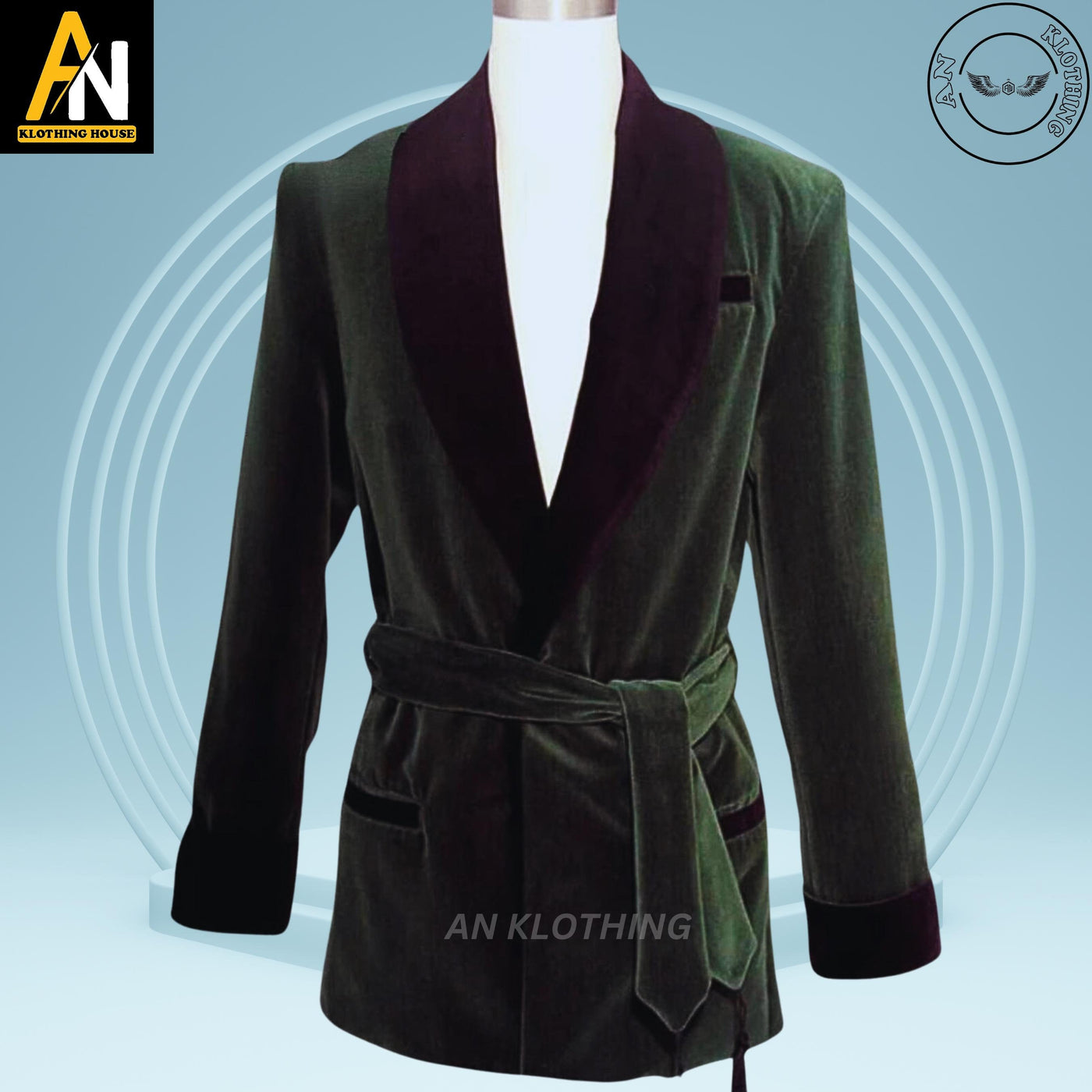Unisex Smoking Jacket in Green Velvet | Luxury Smoking Jackets | Men and Women | Smoking Coat | Christmas Dinner Jacket | Premium Velvet Set