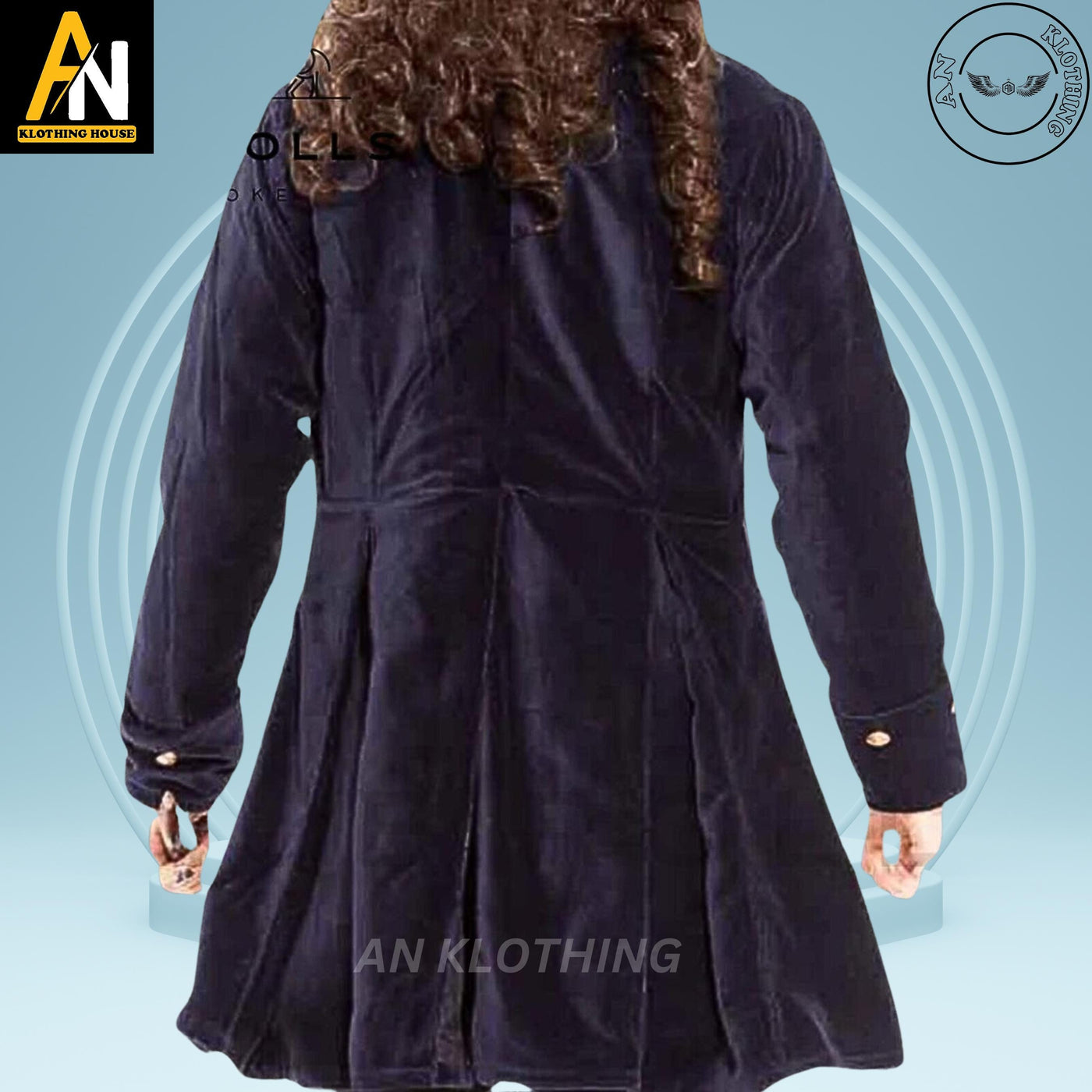 AN Klothing Presents Men's Deluxe Pirate Admiral Coat - Inspired by Pirates of the Caribbean - Jacket Sparrow Costume - Armor Chamber Coat
