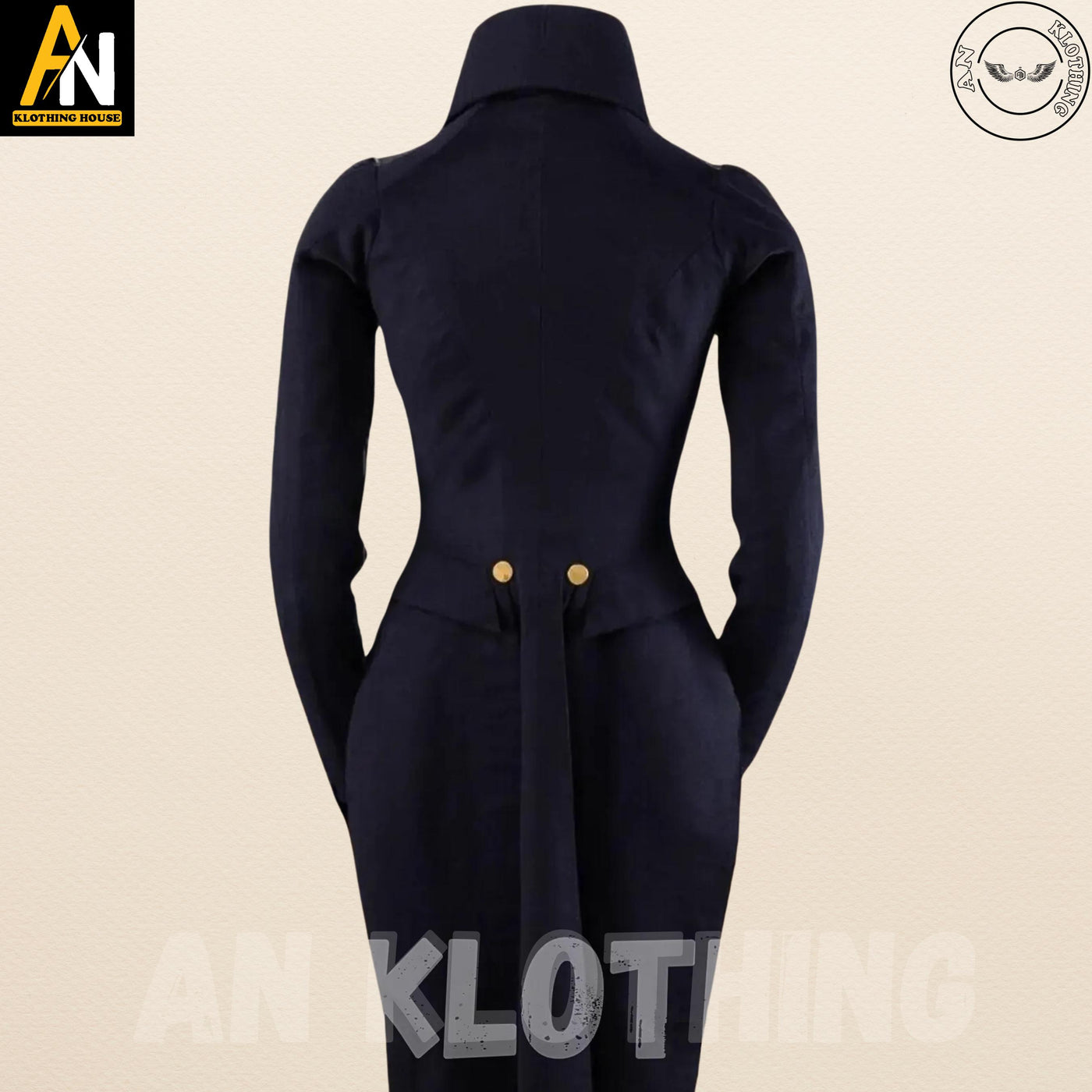 Men's Dark Navy Blue Regency 1840-1850 Tailcoat/Jacket - 19th Century Wool Coat - Historical Tailcoat - Regency Victorian Style Tailcoat