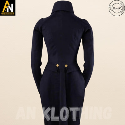 Men's Dark Navy Blue Regency 1840-1850 Tailcoat/Jacket - 19th Century Wool Coat - Historical Tailcoat - Regency Victorian Style Tailcoat