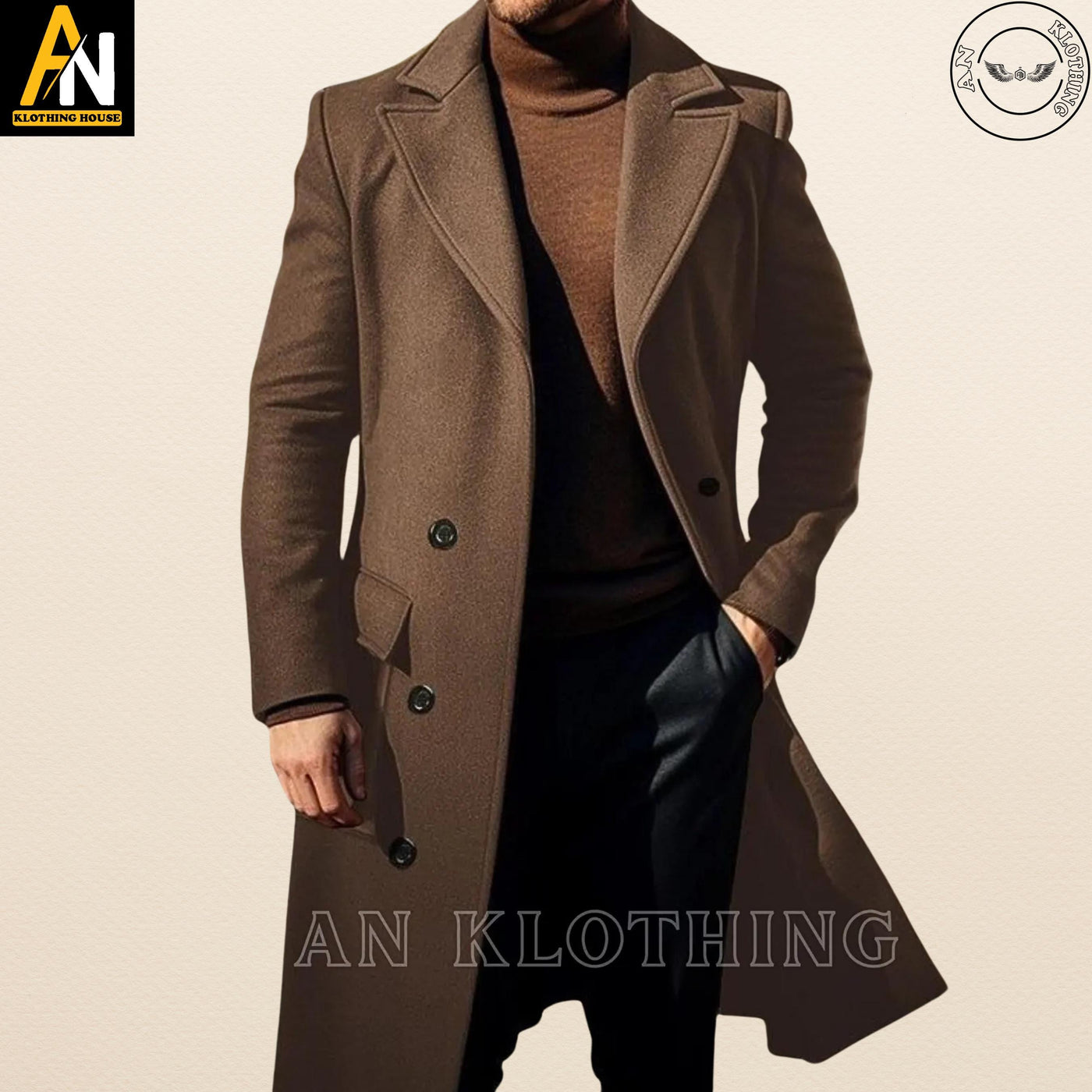 Custom-Made Wool Trench Coat for Men - Long Victorian Steampunk Coat - Timeless Elegance Redefined - Long Coat For Men's