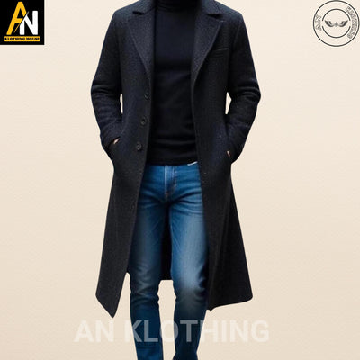 Custom-Made Wool Trench Coat for Men - Long Victorian Steampunk Coat - Timeless Elegance Redefined - Long Coat For Men's
