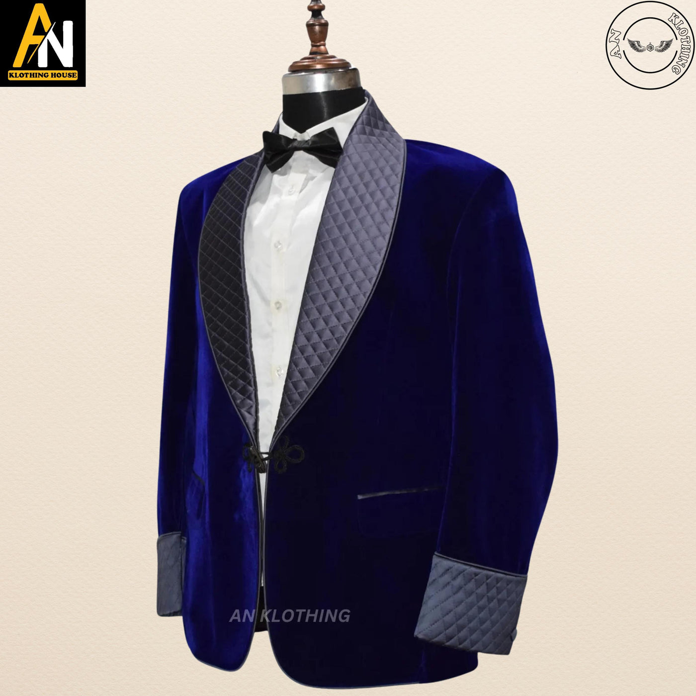 Men's Elegant Smoking Jacket - Long Gown - Evening Wear | Christmas Party - Long Gown Options and Velvet Variations | Long Velvet Suit