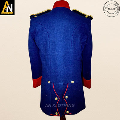 18th century - Men’s Blue 18th Century Military Coat - Historical Colonial Outfit inspired set Costume Regency Coat - Renaissance Jacket