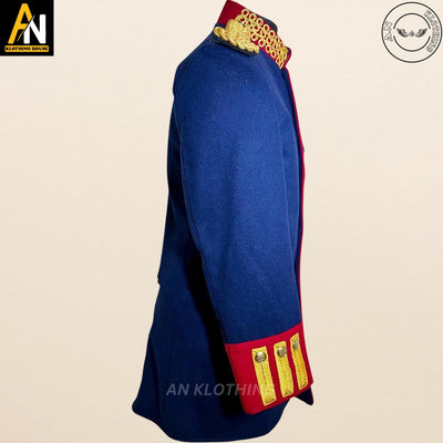18th century - Men’s Blue 18th Century Military Coat - Historical Colonial Outfit inspired set Costume Regency Coat - Renaissance Jacket