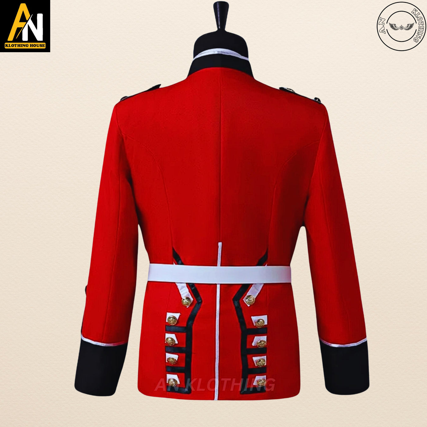 British Uniform Royal Guard Soldier Costume Mens Fancy Dress Outfit Grenadier - Red Men's Hussar Soldier Grenadier Royal Trooper Wool Jacket