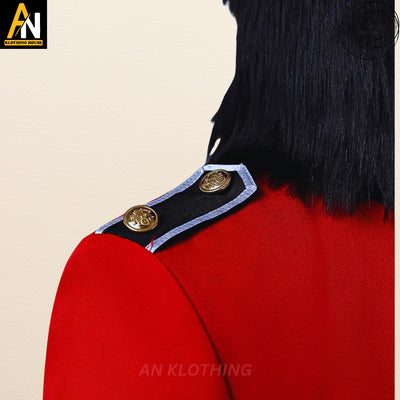 British Uniform Royal Guard Soldier Costume Mens Fancy Dress Outfit Grenadier - Red Men's Hussar Soldier Grenadier Royal Trooper Wool Jacket