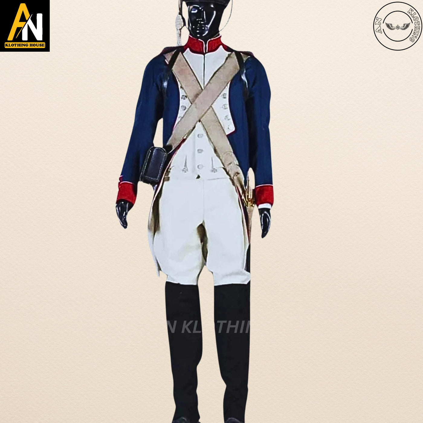 New Men's Regency Reproduction Blue British Napoleonic Uniform Blue Wool Coat - Men's Regency coat - Military Hussar Jacket