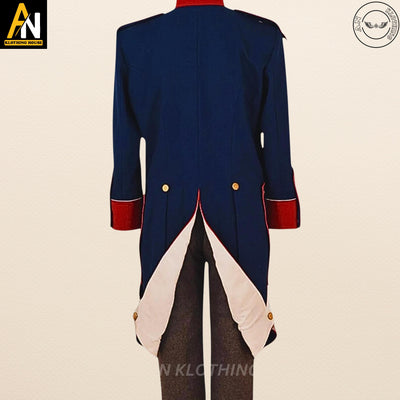New Men's Regency Reproduction Blue British Napoleonic Uniform Blue Wool Coat - Men's Regency coat - Military Hussar Jacket