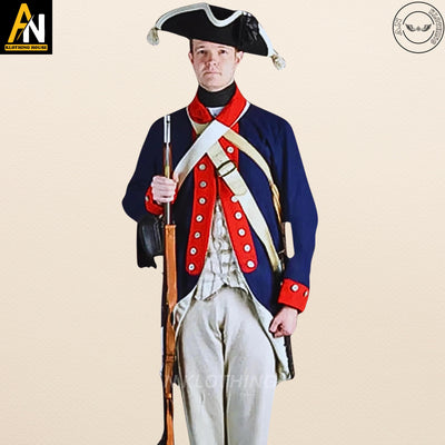 Continental Army Coat | 1770s Revolution War Jacket - Colonial Frock Coat - American Revolution War Jacket - Cosplay Costume