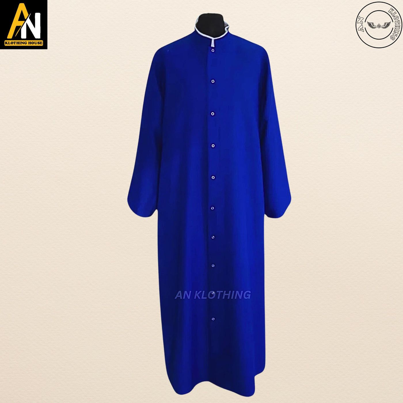 Blue Bishop Costume - Clergy Cassock - Traditional Catholic Vestment - Custom Size - Liturgical Robe - Priest Church Attire - Roman Cassock