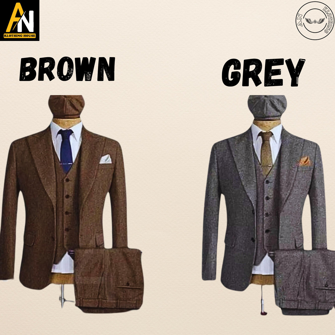 Men's 4-Piece Suit - Exquisite Peaky Blinders Tweed Herringbone - Inspired by Tom Shelby - Tailored Perfection - Premium Quality Coat