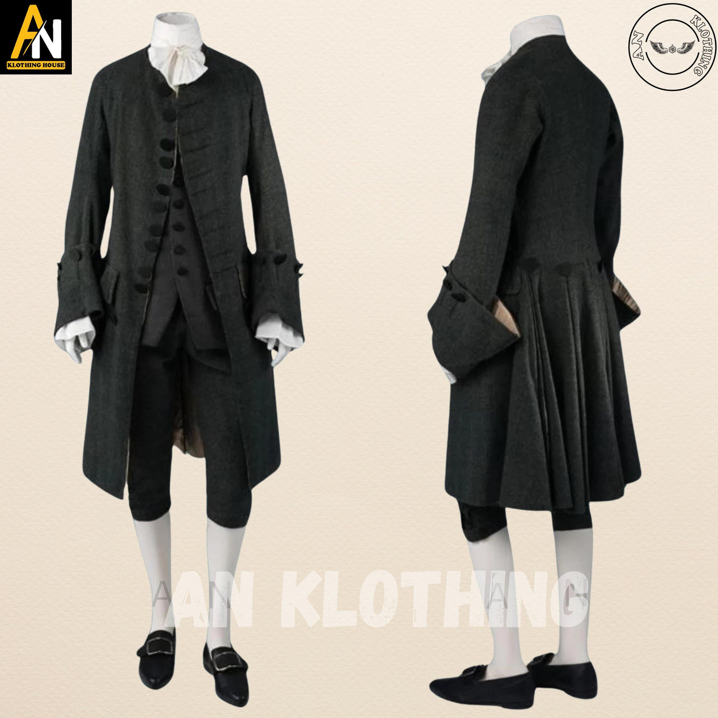 Brand New Handmade British 1755-65th Frock Black Tailcoat Military - Infantry Men Only Outer Coat - Regency Military Jacket - Old Era Jacket