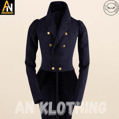Men's Dark Navy Blue Regency 1840-1850 Tailcoat/Jacket - 19th Century Wool Coat - Historical Tailcoat - Regency Victorian Style Tailcoat