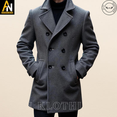 Custom-Made Wool Trench Coat for Men - Long Victorian Steampunk Coat - Timeless Elegance Redefined - Long Coat For Men's