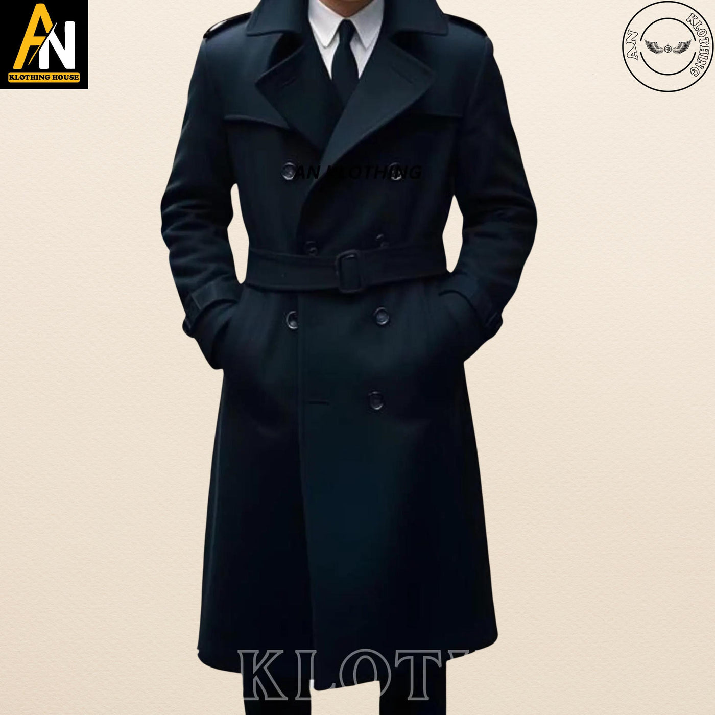 Custom-Made Wool Trench Coat for Men - Long Victorian Steampunk Coat - Timeless Elegance Redefined - Long Coat For Men's
