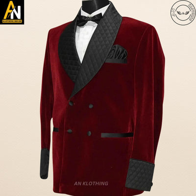 Men's Elegant Smoking Jacket - Long Gown - Evening Wear | Christmas Party - Long Gown Options and Velvet Variations | Long Velvet Suit