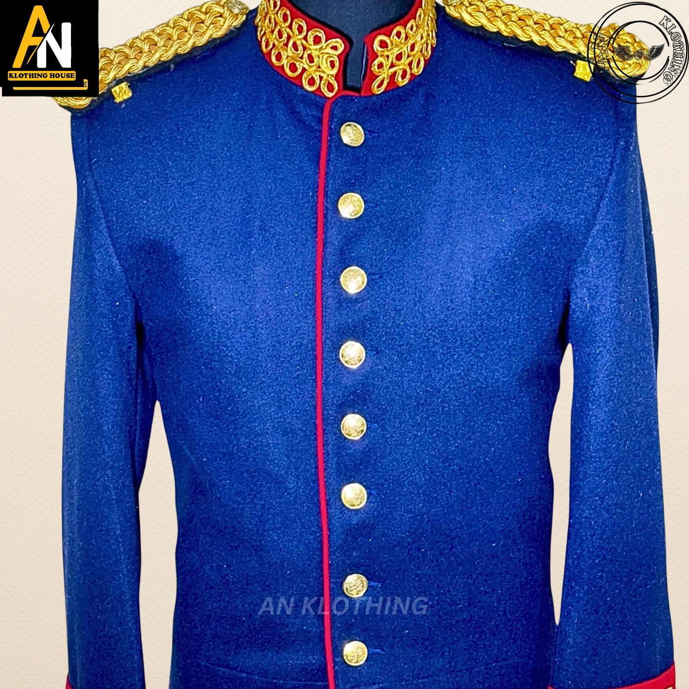 18th century - Men’s Blue 18th Century Military Coat - Historical Colonial Outfit inspired set Costume Regency Coat - Renaissance Jacket