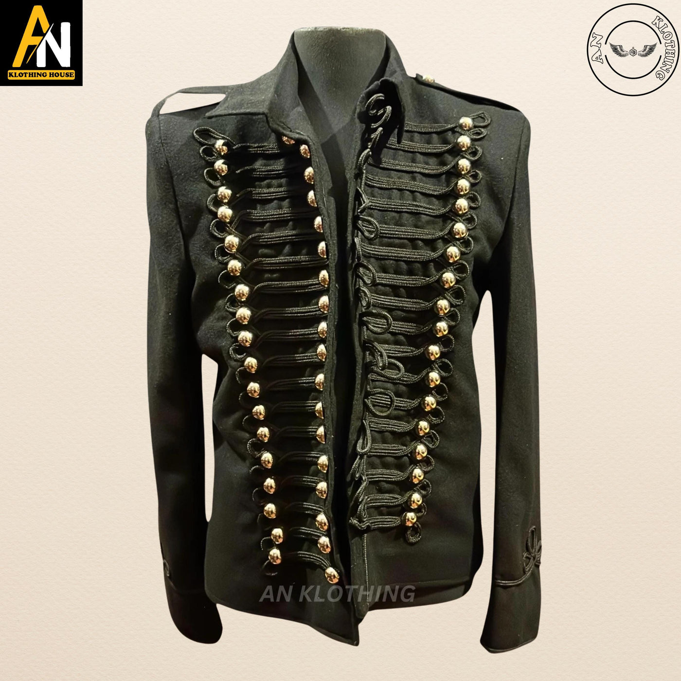 1815 Hussar Black Wool Jacket - Royal Air Force Pelisse Artillery Circa – A Vintage Military -  Jacket Blending Historic Elegance