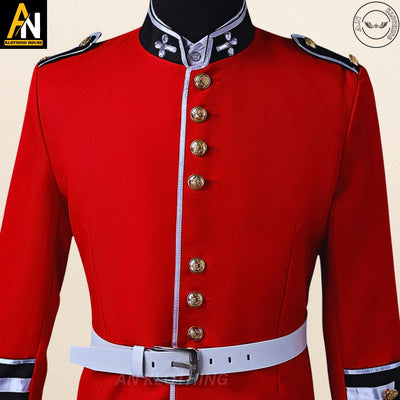 British Uniform Royal Guard Soldier Costume Mens Fancy Dress Outfit Grenadier - Red Men's Hussar Soldier Grenadier Royal Trooper Wool Jacket