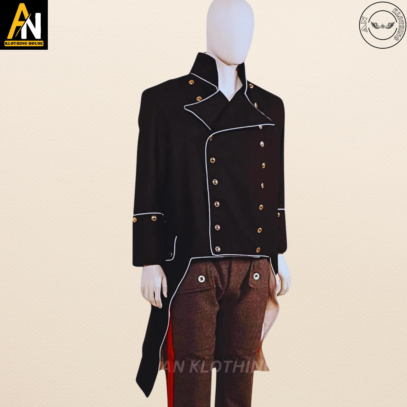 Revolutionary War Tailcoat - Navy Officer Costume - Colonial Reenactment Coat -  Historical Cosplay Jacket - British Lieutenant Tailcoat
